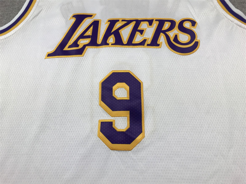 Men's Los Angeles Lakers Bronny James #9 White Swingman Player Jersey1 - Association Edition