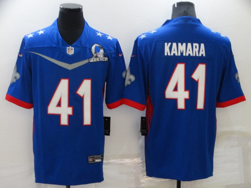 Men's New Orleans Saints Alvin Kamara #41 Blue All Star Game Jersey1