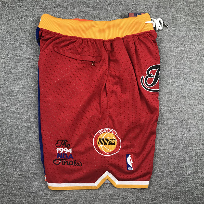 Men's Houston Rockets/New York Knicks Red/Blue Splicing Basketball Shorts1