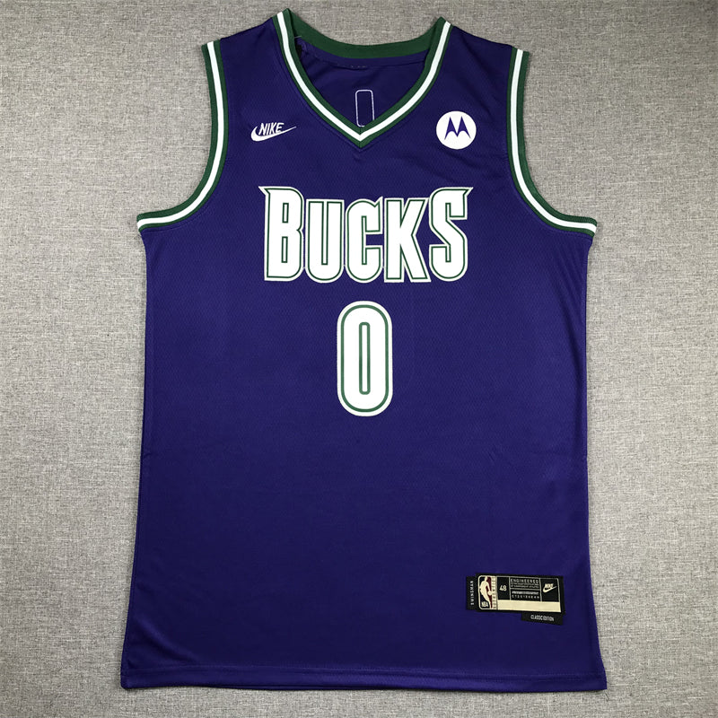 Men's Milwaukee Bucks Damian Lillard #0 Purple Swingman Jersey1 - Classic Edition