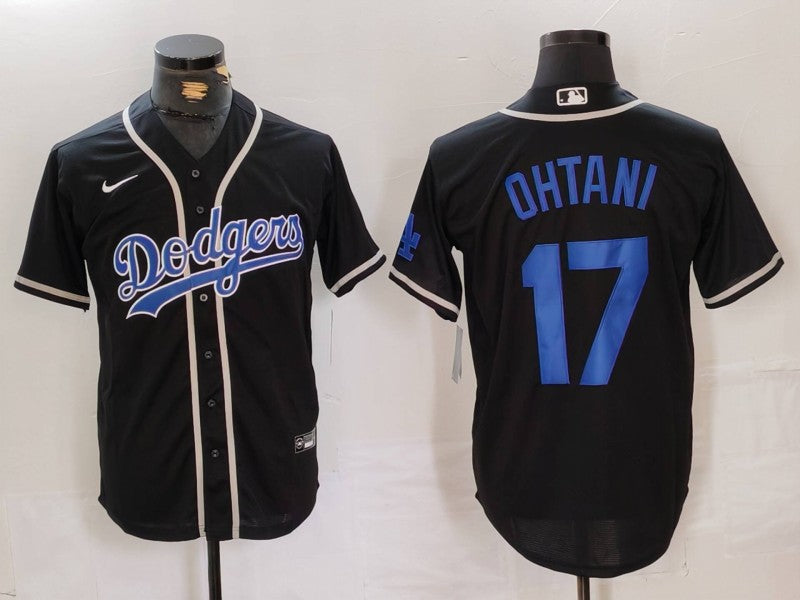 Men's Los Angeles Dodgers Shohei Ohtani #17 Black Player Game Jersey1