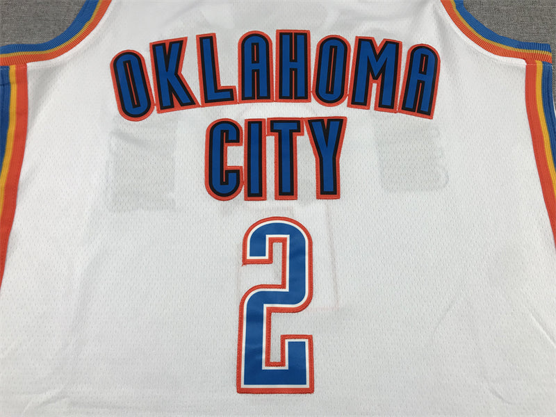 Men's Oklahoma City Thunder Shai Gilgeous-Alexander #2 White 2022/23 Fast Break Replica Jersey1 - Association Edition
