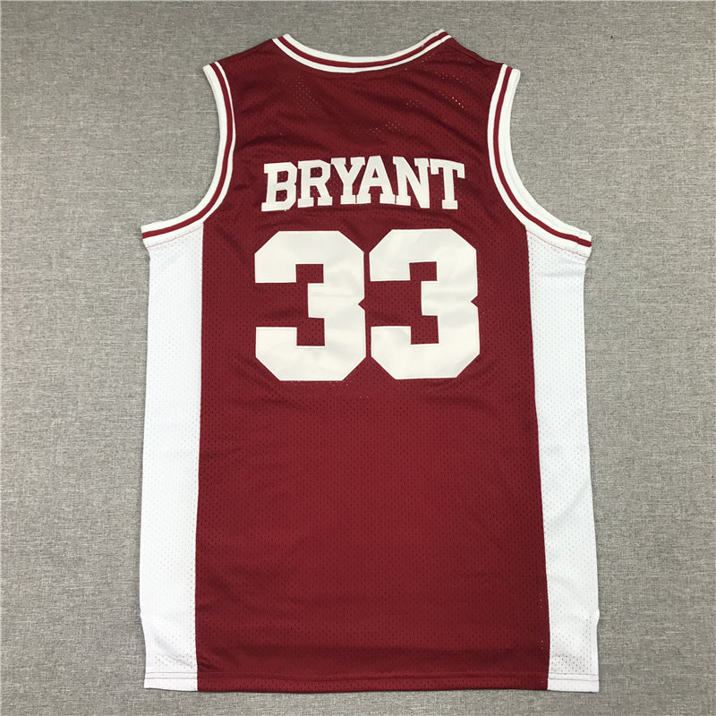 Men's Los Angeles Lakers Kobe Bryant #33 Lower Merion High School Jersey1 Maroon