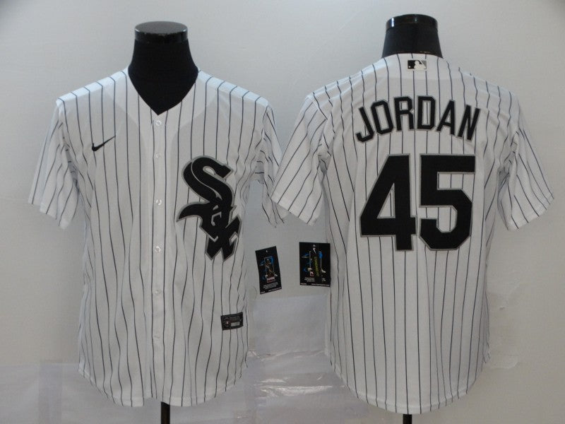 Men's Chicago White Sox Michael Jordan #45 White Replica Baseball Jersey1