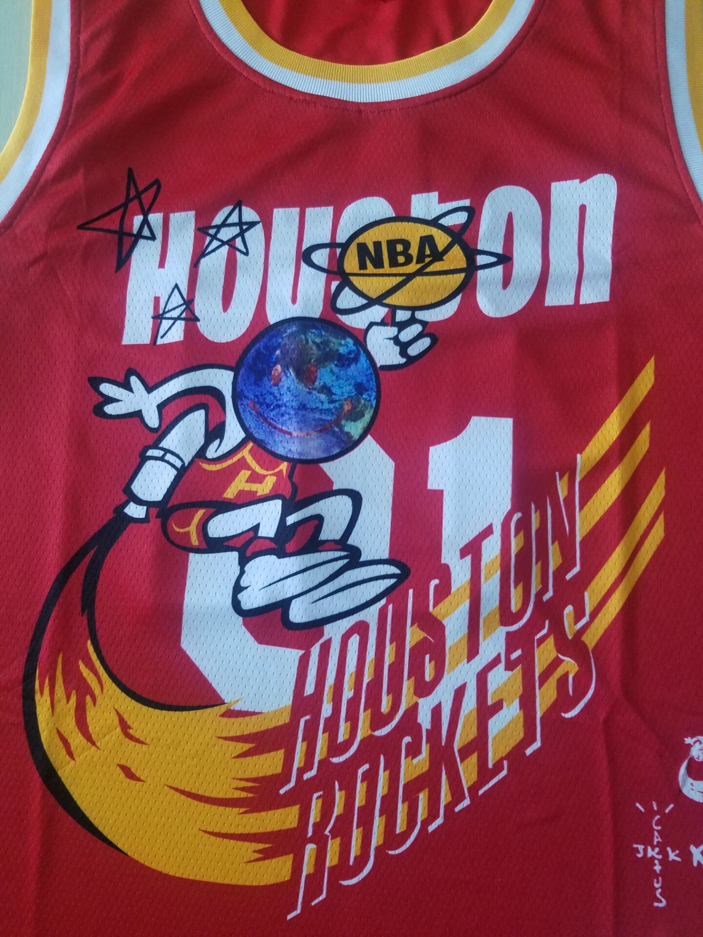 Men's Houston Rockets #01 NBA Red Classics Jersey1 - Joint Edition