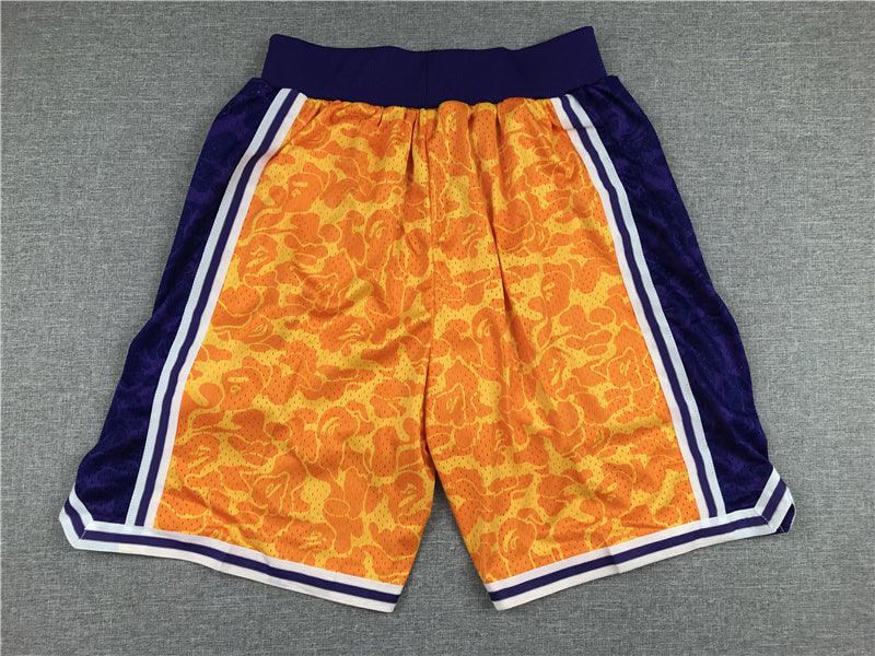 Men's Los Angeles Lakers Yellow Basketball Shorts1