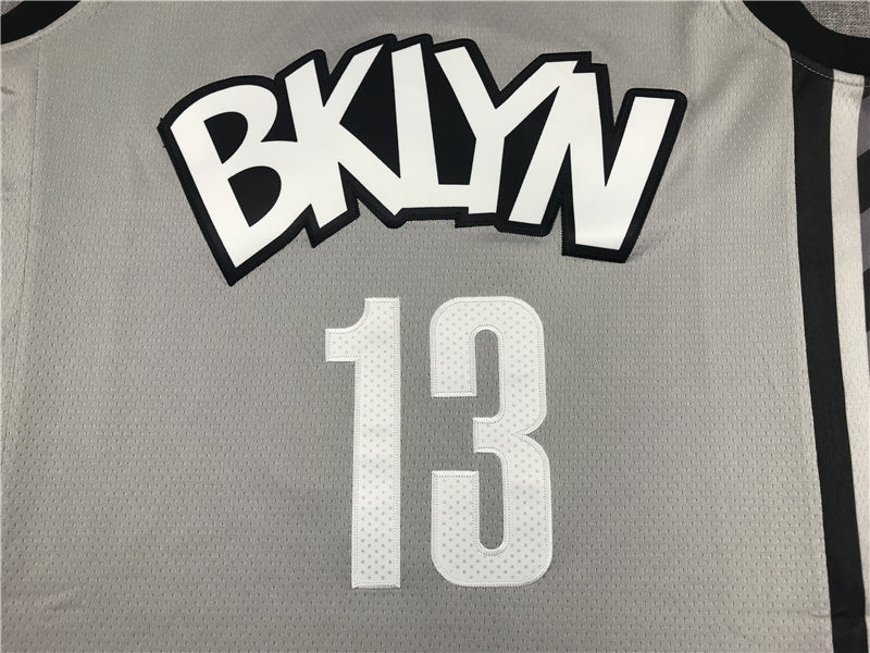 Men's Brooklyn Nets James Harden Charcoal 2020/21 Fast Break Replica Jersey1