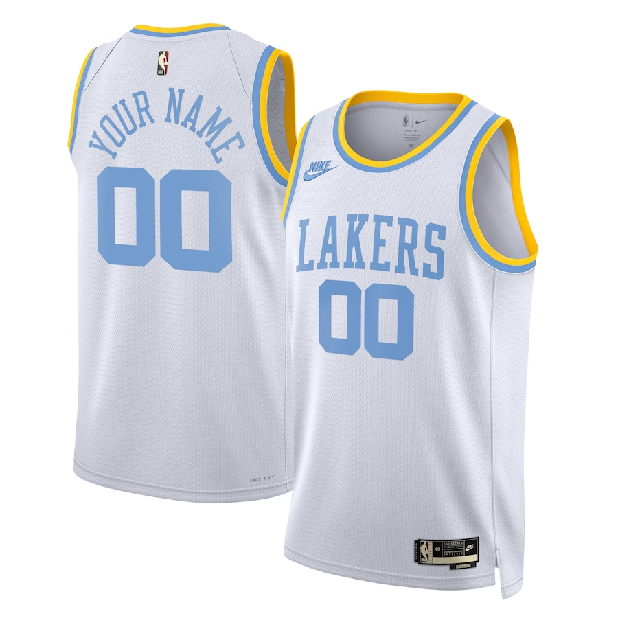Men's Los Angeles Lakers White 2022/23 Custom Swingman Jersey1 - Classic Edition
