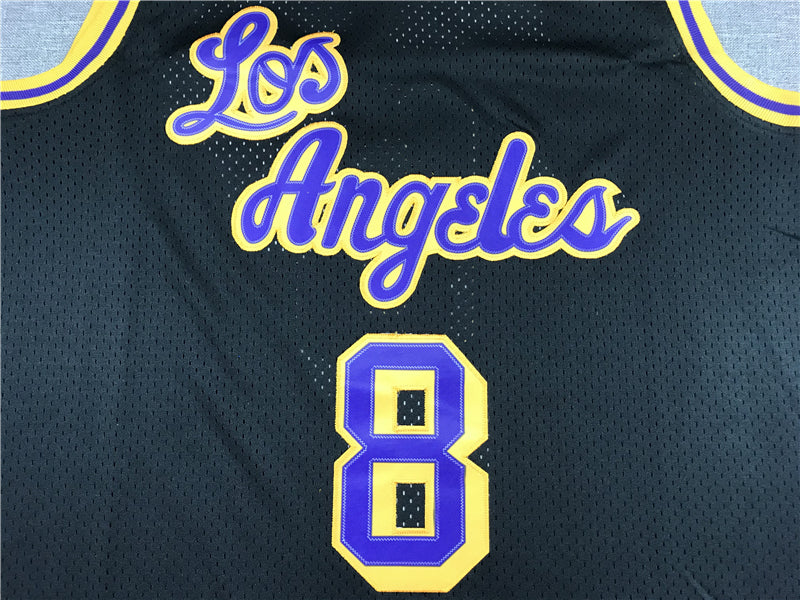 Men's Los Angeles Lakers Kobe Bryant #8 Black Classics Player Jersey1