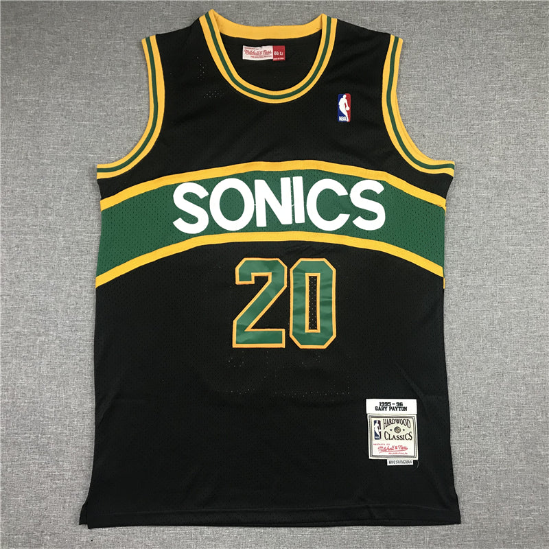 Gary Payton #20 Seattle SuperSonics Black Throwback Swingman Jersey - JerseysFreak