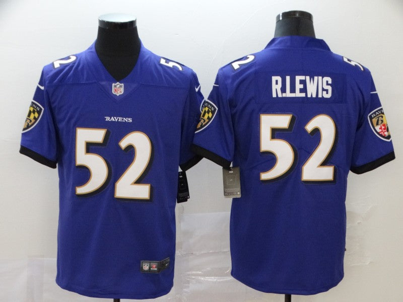 Men's Baltimore Ravens Ray Lewis #52 Purple Retired Player Game Jersey1