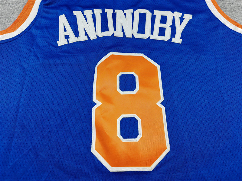 Men's New York Knicks OG Anunoby #8 Blue Game Jersey - Icon Edition