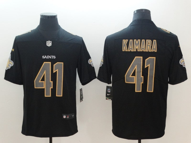 Men's New Orleans Saints Alvin Kamara #41 Black Alternate Game Jersey1