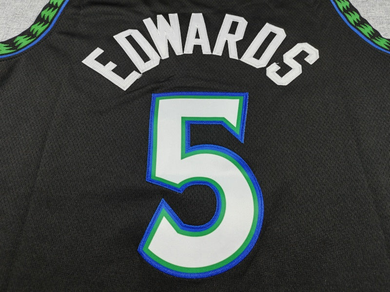Men's Minnesota Timberwolves Anthony Edwards #5 Black Swingman Jersey - Statement Edition