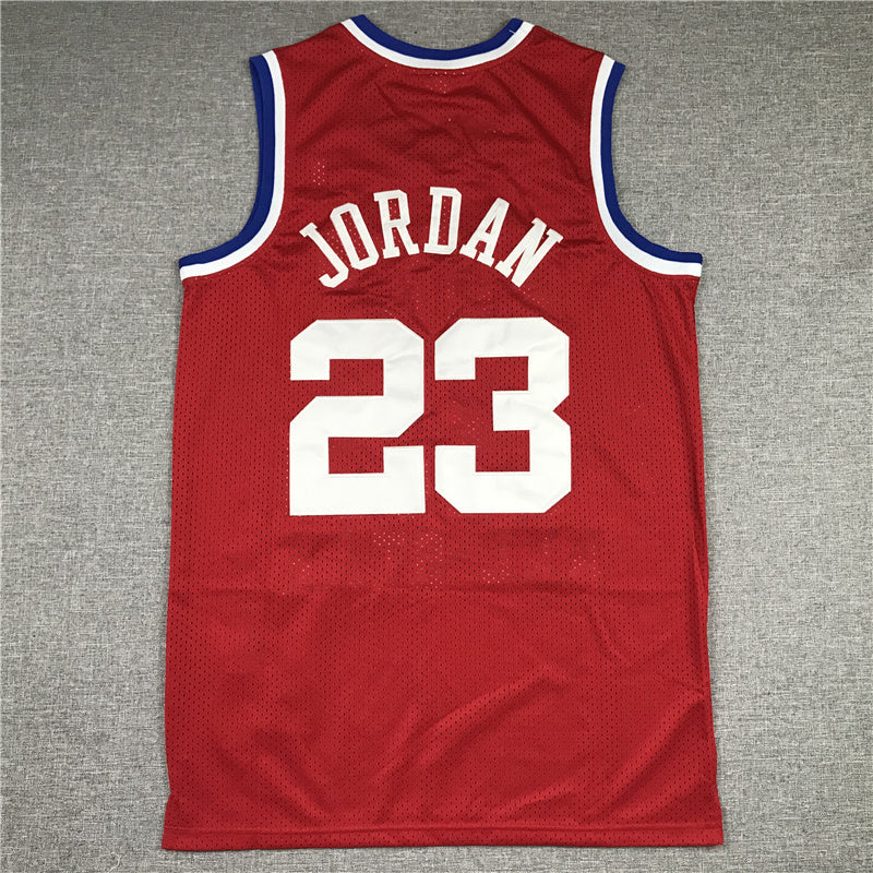 Men's 89 All Star Chicago Bulls Michael Jordan Red Hardwood Classics Swingman Jersey1