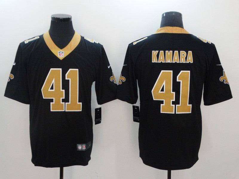 Men's New Orleans Saints Alvin Kamara #41 Black Game Jersey1