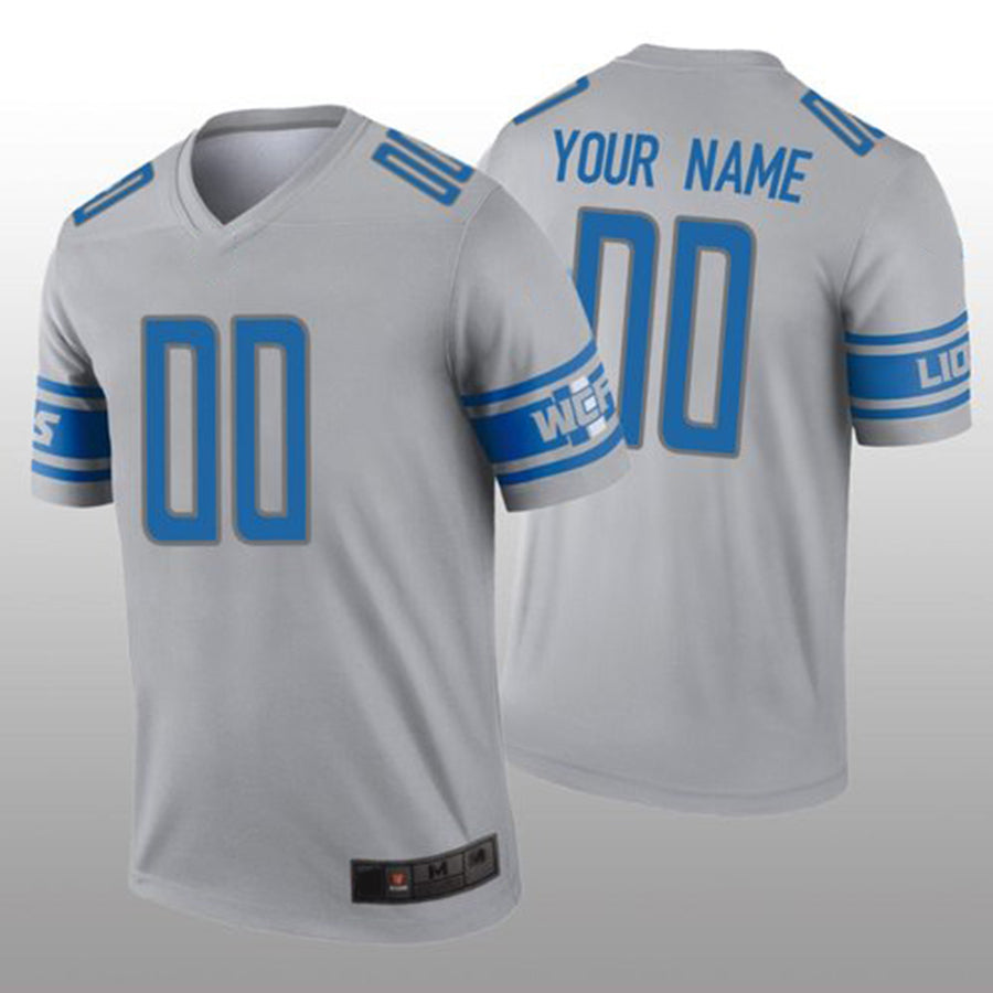 Custom1 Detroit Lions Gray Inverted Legend Jersey1 Stitched American Football Jerseys