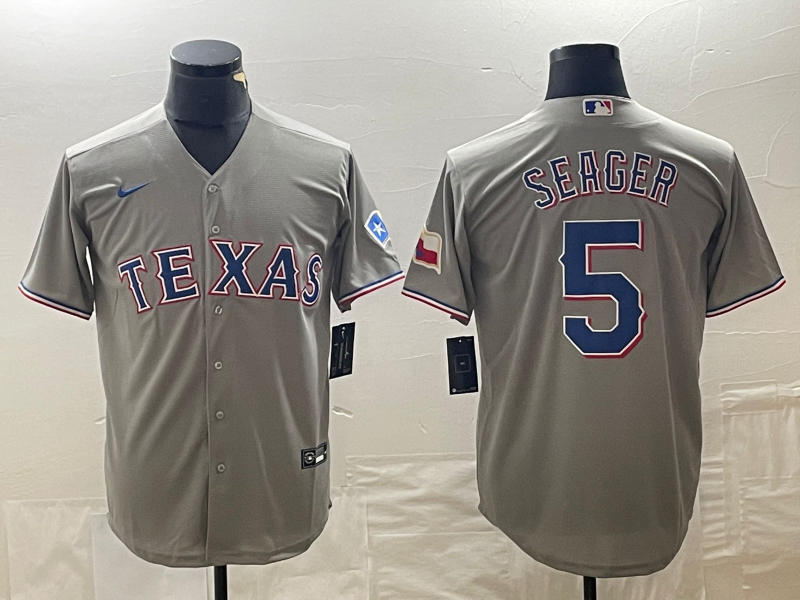 Men's Texas Rangers Corey Seager #5 Gray Replica Player Jersey1