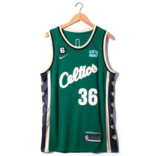 Men's Boston Celtics Marcus Smart #36 Green 2022/23 Swingman Jersey1 - City Edition