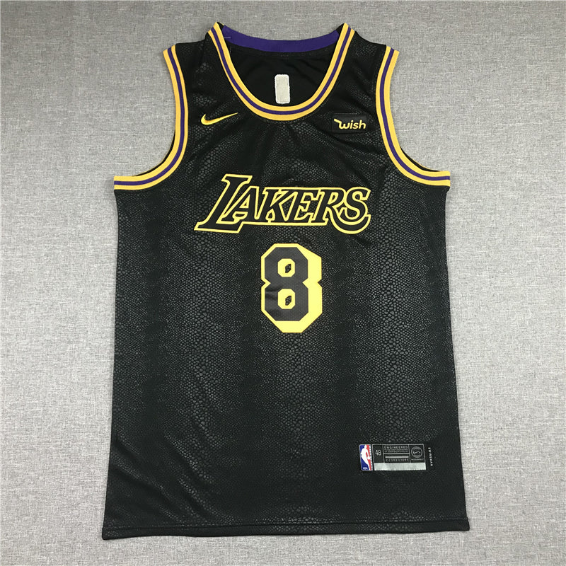 Men's Los Angeles Lakers Kobe Bryant #8-24 Black Mamba City Edition Swingman Jersey1 Black