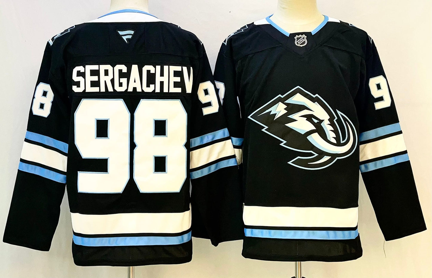 Men's Utah Mammoth Mikhail Sergachev #98 Black Breakaway Player Jersey