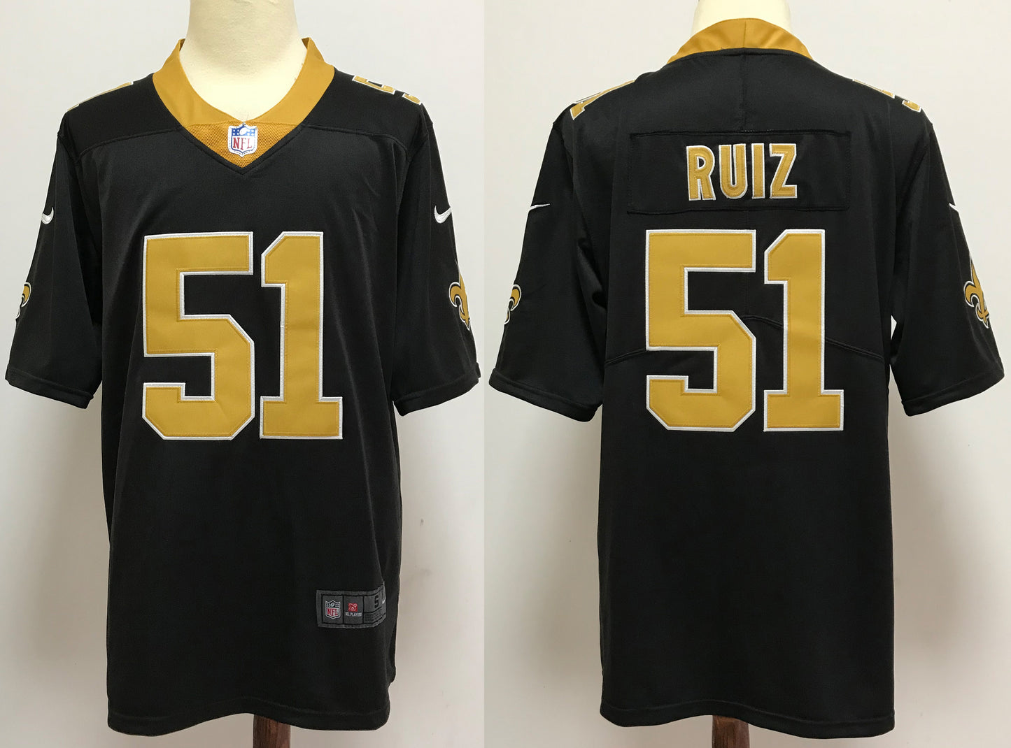 Men's New Orleans Saints Cesar Ruiz #51 Black Game Jersey1