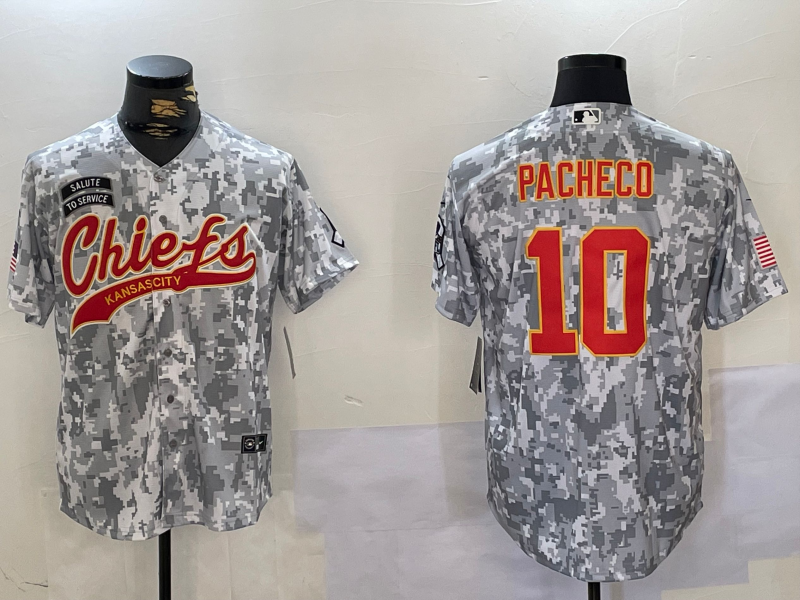 Men's Kansas City Chiefs Isiah Pacheco #10 Arctic Camo Salute to Service Limited Jersey1