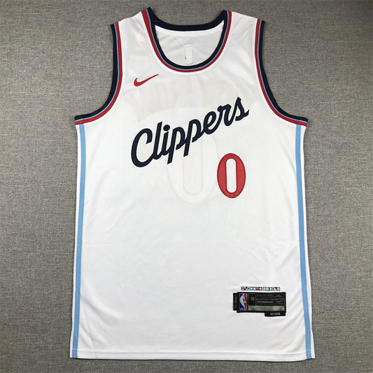 Men's LA Clippers Russell Westbrook #0 White Swingman Jersey1