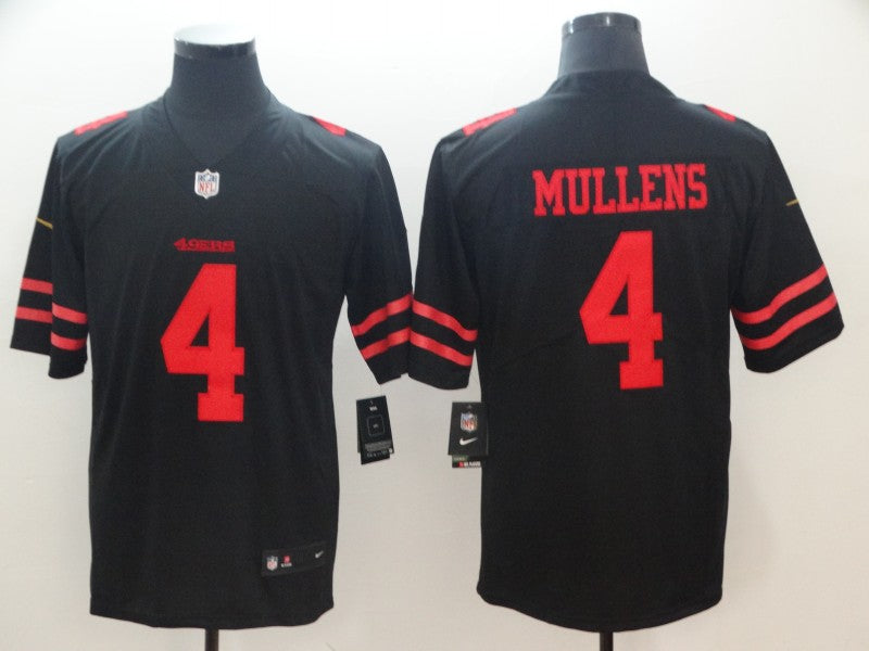 Men's San Francisco 49ers Nick Mullens #4 Black Game Jersey1