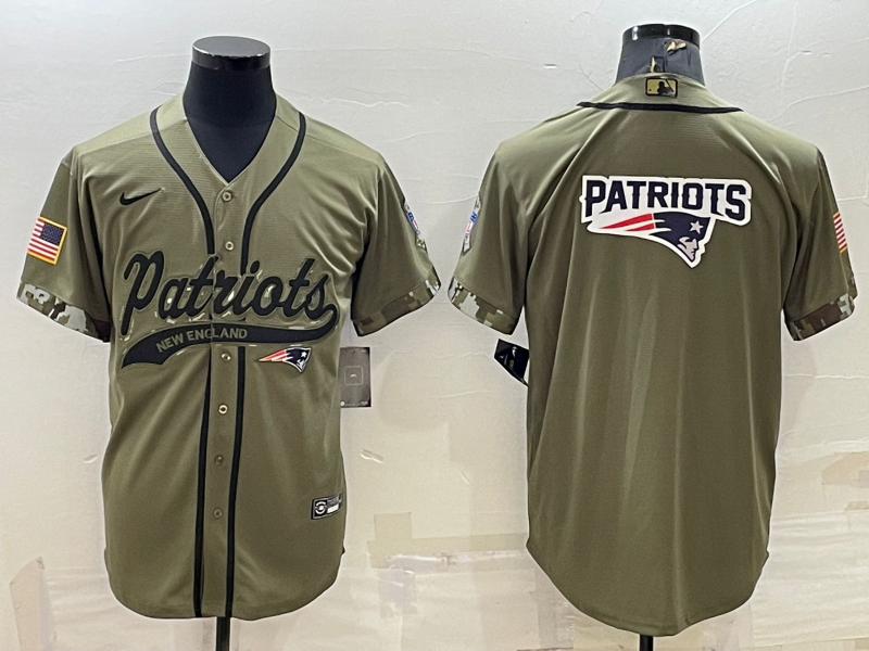 Men's New England Patriots Olive 2022 Salute To Service Limited Jersey1