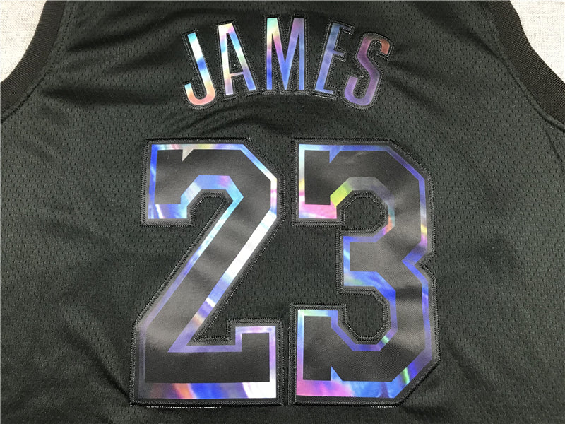 Men's Los Angeles Lakers LeBron James #23 Black Player Jersey1