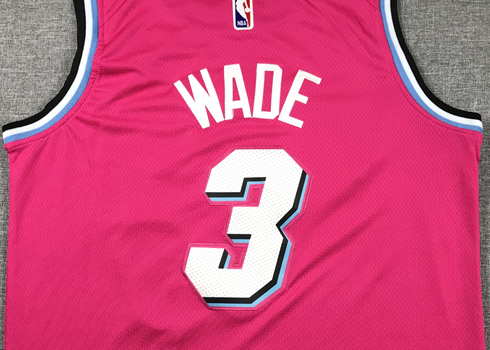 Men's Miami Heat Dwyane Wade #3 Pink Swingman Player Jersey1