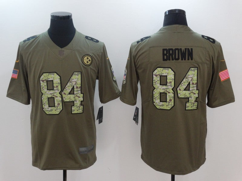 Men's Pittsburgh Steelers Antonio Brown #84 Brown Game Jersey1