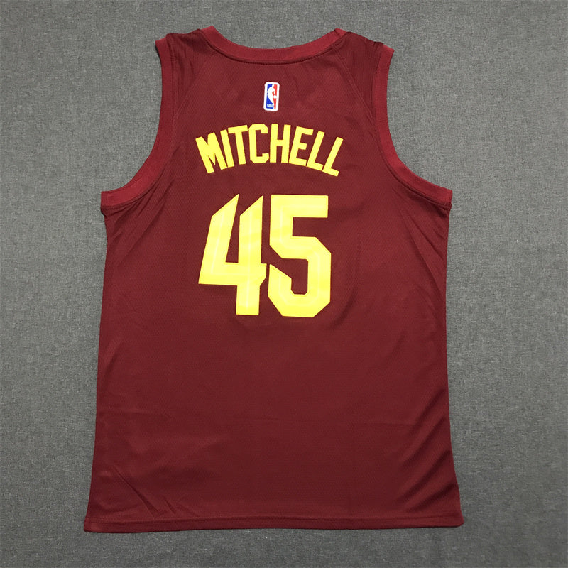 Men's Cleveland Cavaliers Donovan Mitchell #45 Burgundy Swingman Jersey1 - Icon Edition