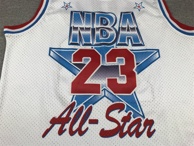 Men's 91 All Star Chicago Bulls Michael Jordan White Hardwood Classics Swingman Jersey1