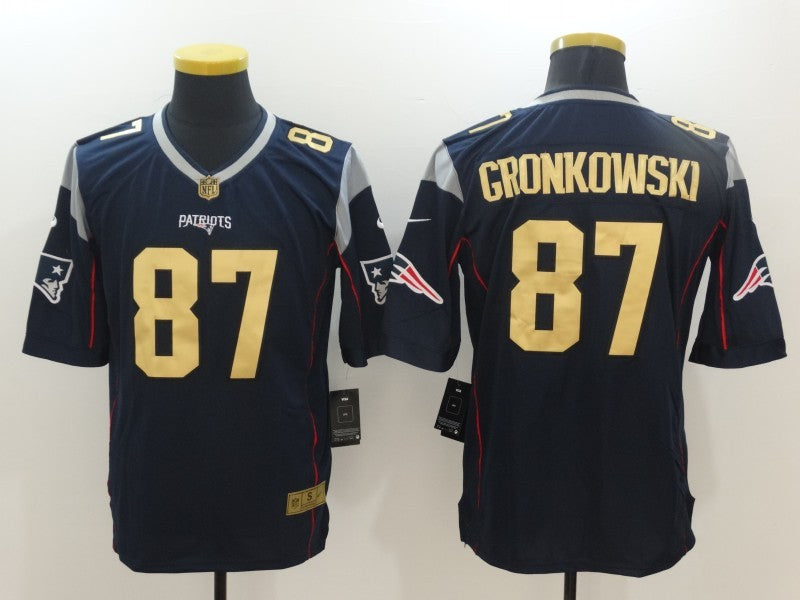 Men's New England Patriots Rob Gronkowski #87 Navy Alternate Game Jersey1