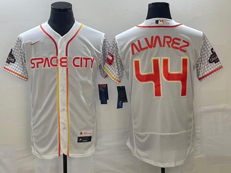 Men's Houston Astros Yordan Alvarez #44 White City Connect Replica Player Jersey1