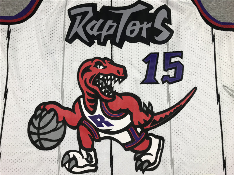 Men's Toronto Raptors Vince Carter Mitchell & Ness White Classics Jersey1