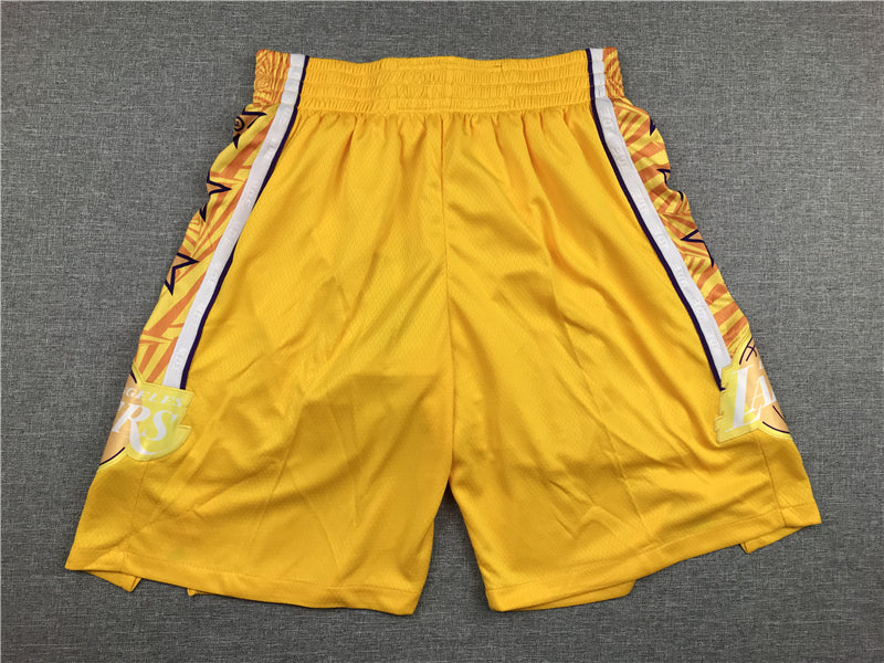 Men's Los Angeles Lakers Yellow City Edition Basketball Shorts1