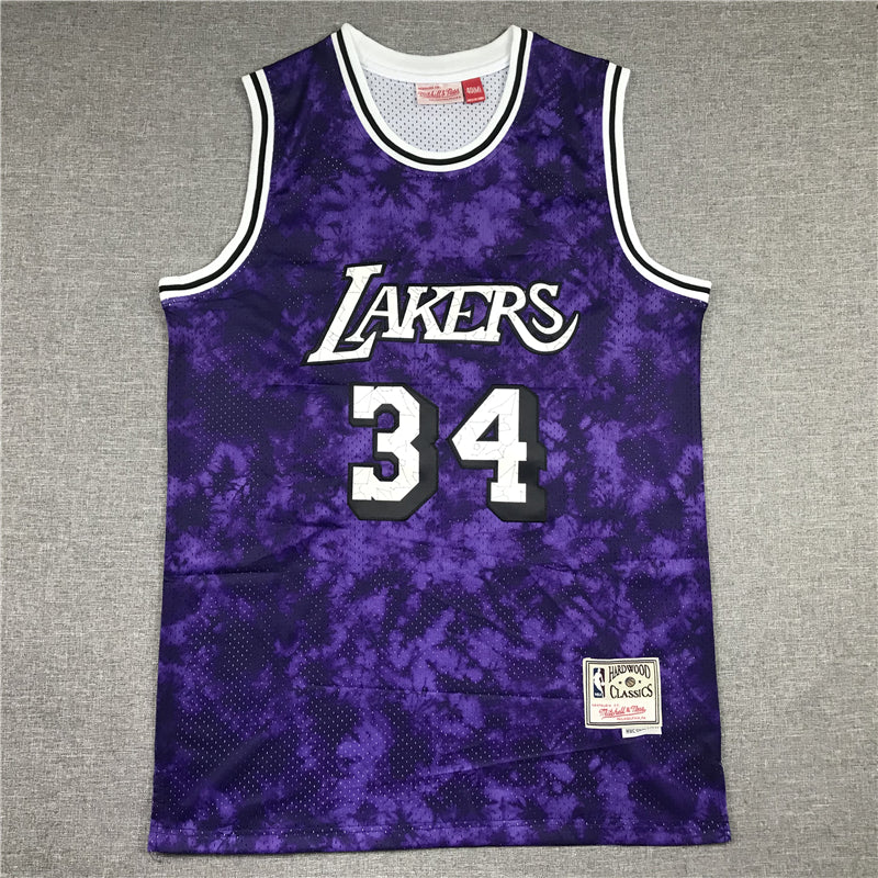 Men's Los Angeles Lakers Shaquille O'Neal #34 Purple Galaxy Swingman Jersey1