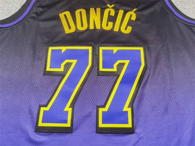 Men's Los Angeles Lakers Luka Doncic #77 Purple 2024/25 Swingman Player Jersey1 - City Edition