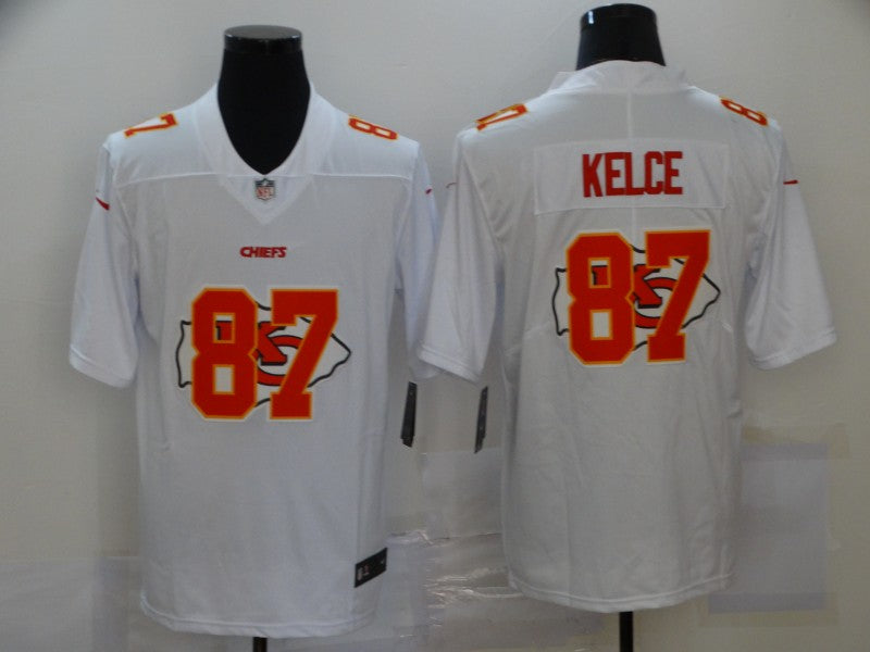 Men's Kansas City Chiefs Travis Kelce #87 White Authentic Game Jersey1