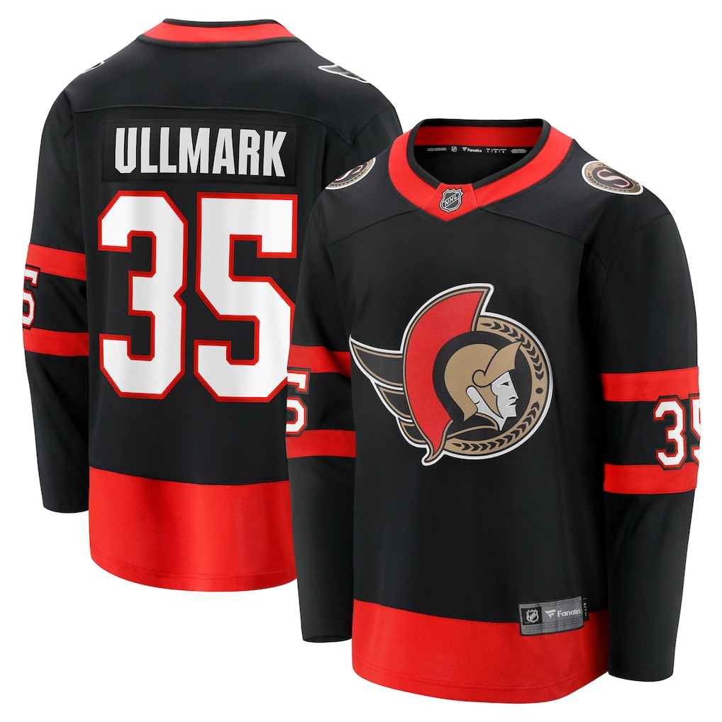 Linus Ullmark #35 Ottawa Senators Black Home Breakaway Player Jersey - JerseysFreak