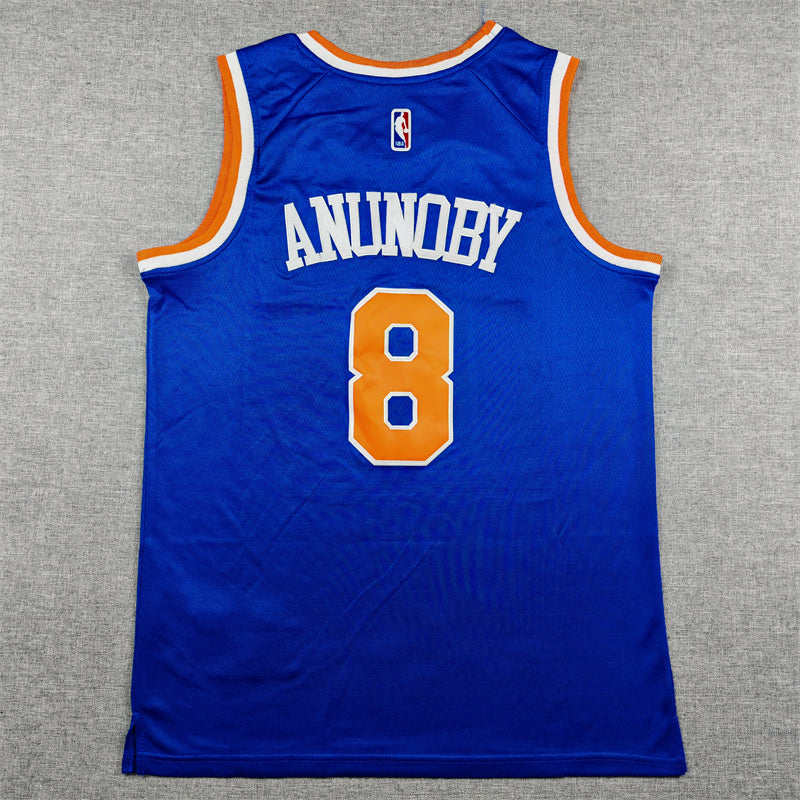 Men's New York Knicks OG Anunoby #8 Blue Game Jersey - Icon Edition