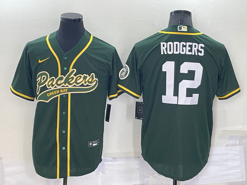 Men's Green Bay Packers Aaron Rodgers #12 Green Game Jersey1 Joint Edition