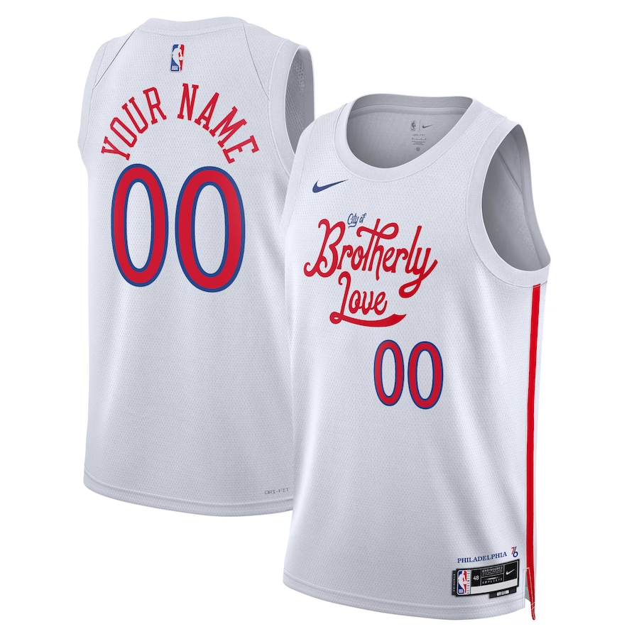 Men's Philadelphia 76ers White 2022/23 Swingman Custom Jersey1 - City Edition