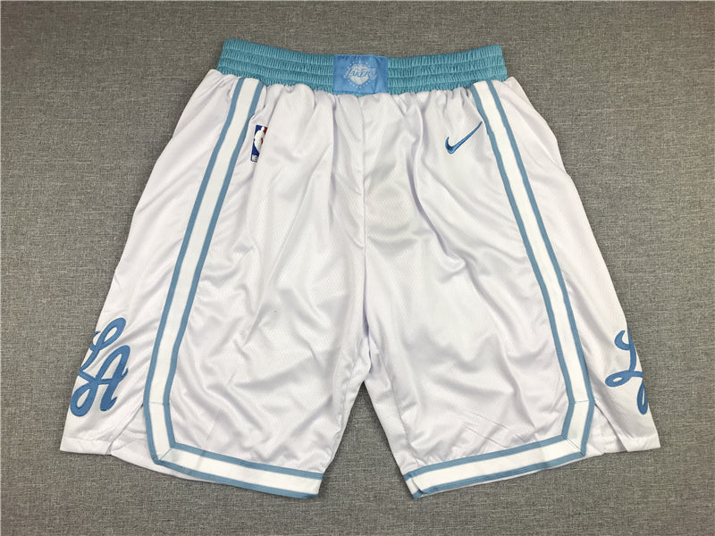 Men's Los Angeles Lakers White City Edition Basketball Shorts1
