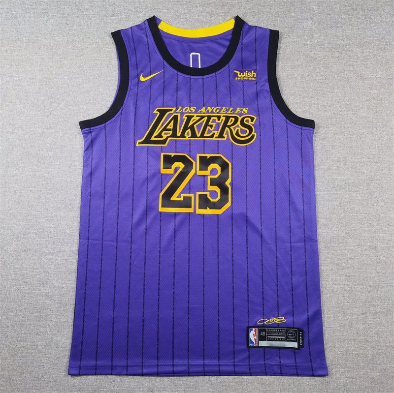 Men's Los Angeles Lakers LeBron James #23 Purple Swingman Jersey1 - City Edition