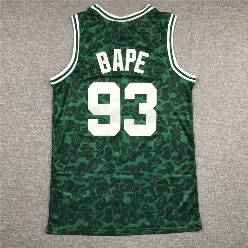 Men's Boston Celtics Bape Mitchell & Ness #93 NBA Green Player Jersey1