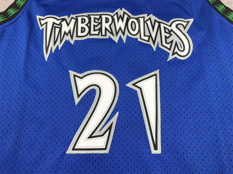 Men's Minnesota Timberwolves #21 Kevin Garnett Hardwood Classics Swingman Jersey1